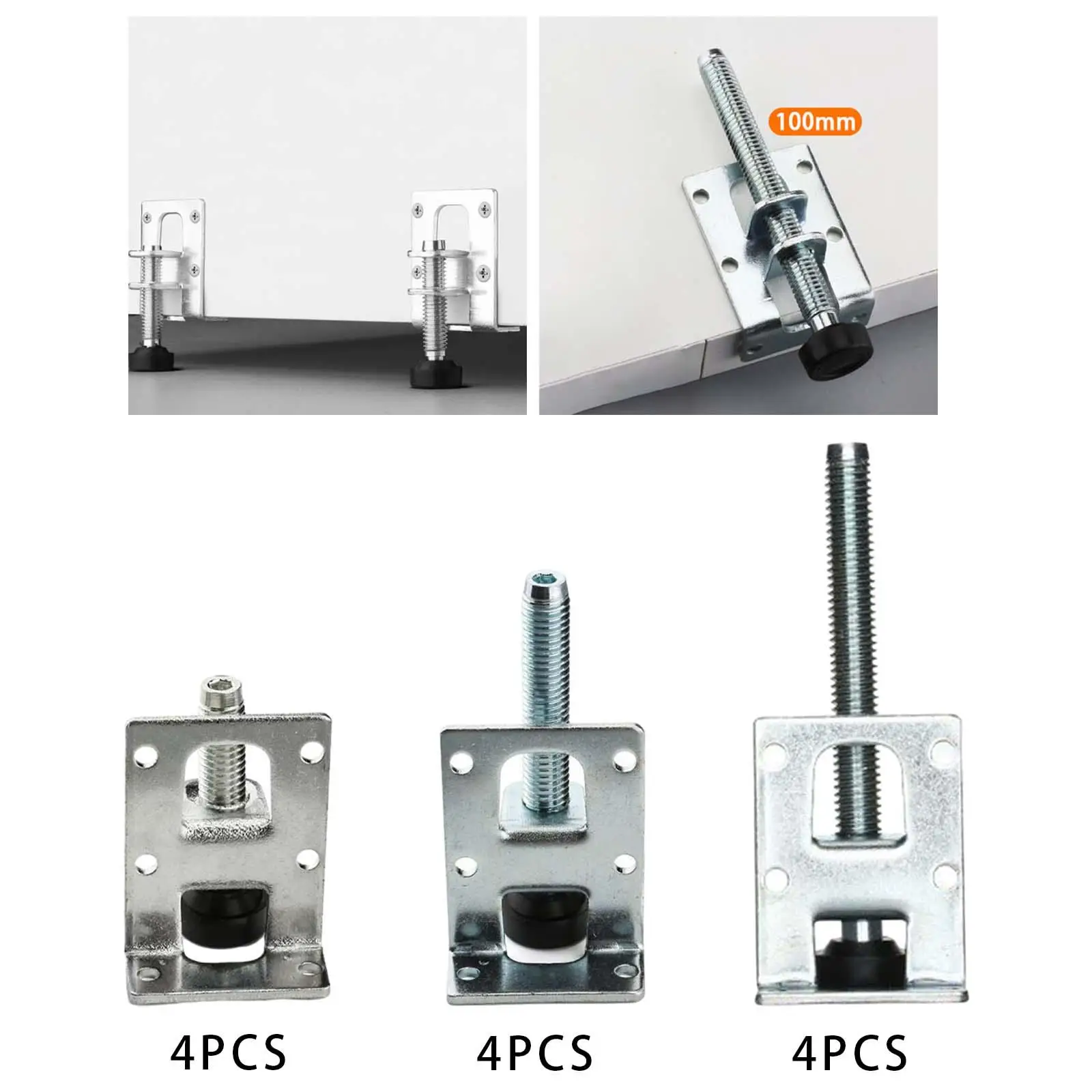 4 Stuks Leveler Voeten Bankpoten Tafelpoot Extenders Stalen Bureau Been Riser Draagbare Stelvoet Voor Keuken Thuis Slaapkamer bank Bureau