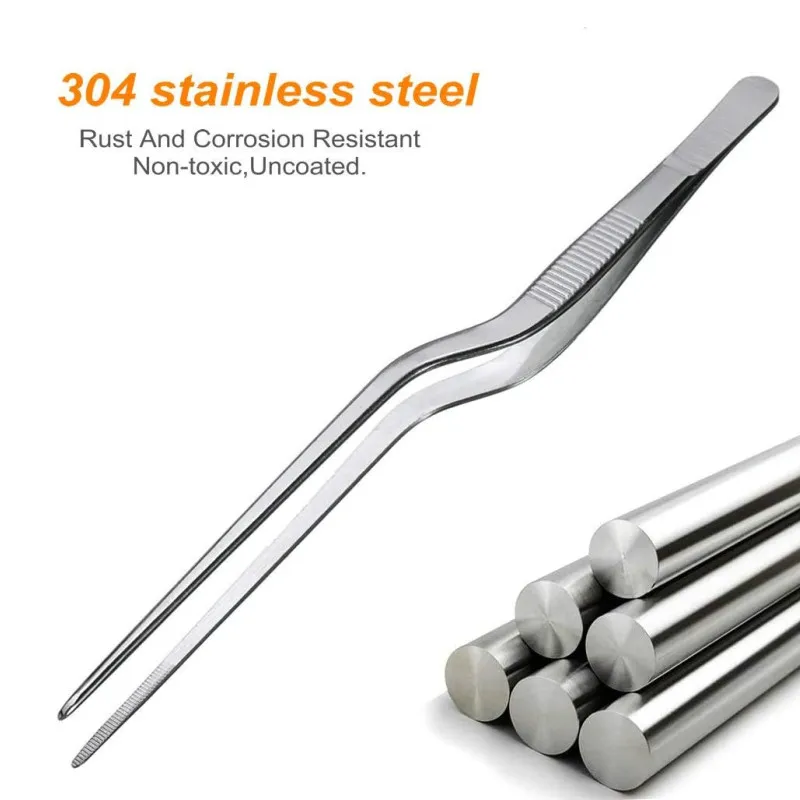 Kitchen Tongs Kitchen Utensils BBQ Tweezer Food Clip Stainless Steel Kitchen Chief Tongs Picnic Barbecue Cooking Seafood Tool