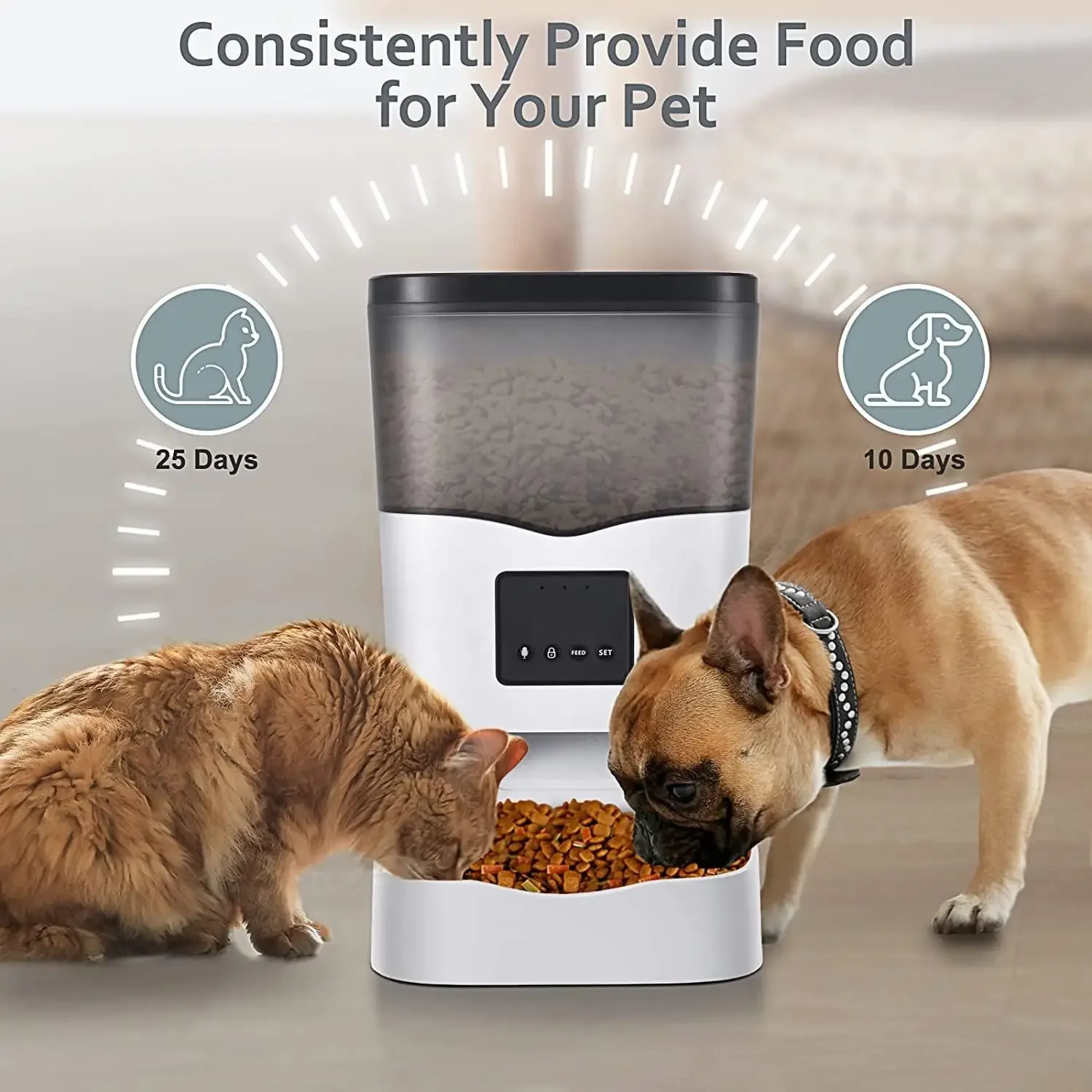 

Push Button Wifi Smart Control Non-clogging Automatic Pet Feeder For Cat And Dog