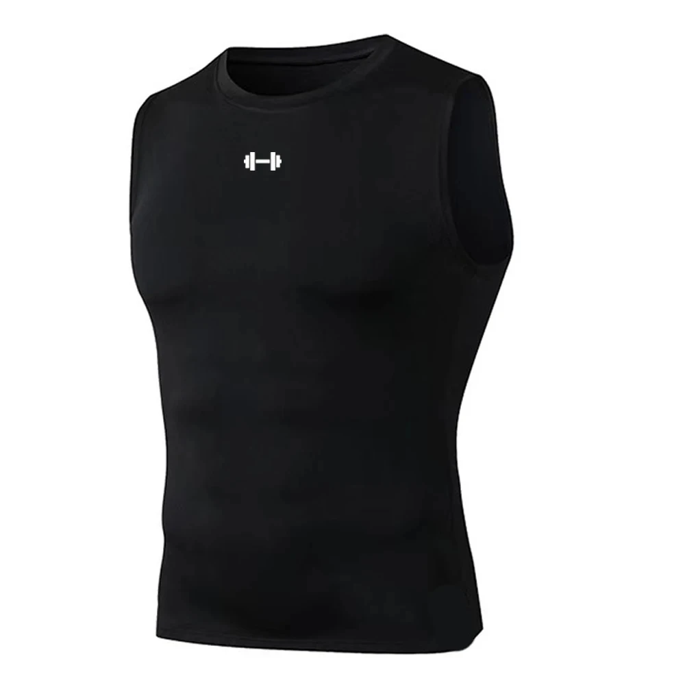 

Men's Running Compression Vest Gym Sports Fitness Tank Tops Quick Dry Workout Sportswear O Neck Tight Sleeveless Shirt Clothing