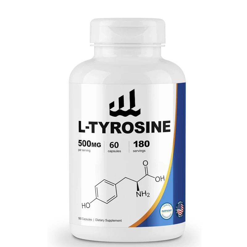 L-tyrosine 500mg, 60 capsules - gluten free and non genetically modified