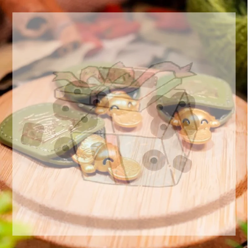 【CC】Fengshui Healthy Turtle Wallet Charm Money-biting Turtle Ornaments Decor With 