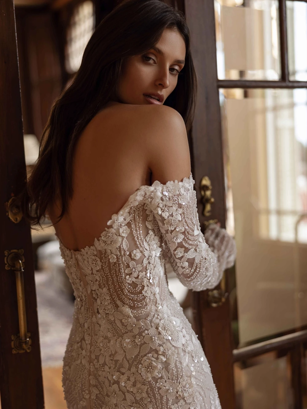 Exquisite Beads Detachable Train Mermaid Wedding Dress Sweetheart Neck Off The Shoulder Bridal Gown Customized Dresses For Bride