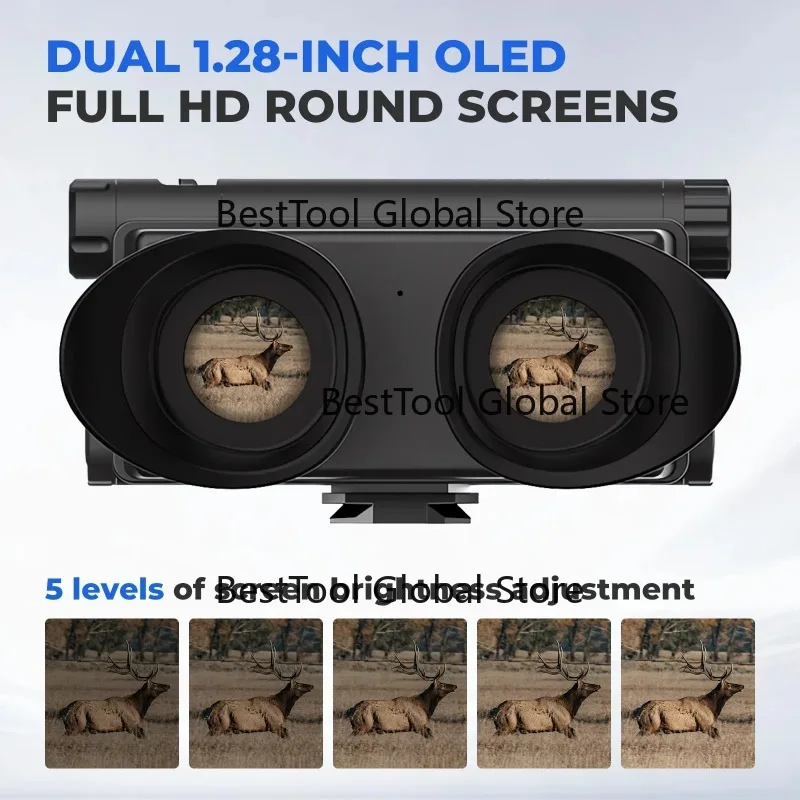4K Digital Night Vision Goggles 8X Zoom 600M Head Mounted Helmet Binoculars Tactical Hunting Night Vision with Flashlight