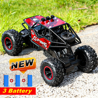2.4G remote-controlled alloy off-road vehicle with long-distance lighting, climbing monster children's racing toy car, kids gift