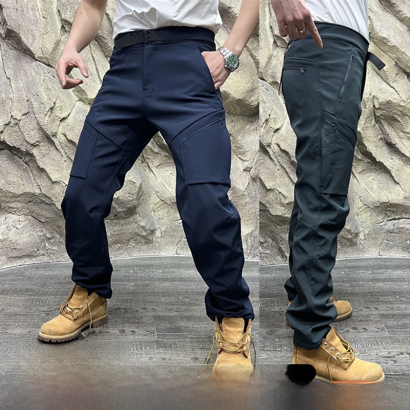 

Тяжелые мужские брюки с 3D индивидуальным принтом на подкладке, мягкие брюки для спецодежды, ветрозащитные, водонепроницаемые, осенне-зимние, теплые прямые брюки на молнии