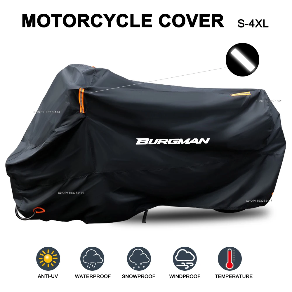 Motorcycle Cover Waterproof Outdoor All Season Dustproof UV Protective Moto Rain Cover for SUZUKI Burgman 400 650 125 AN400 AN65