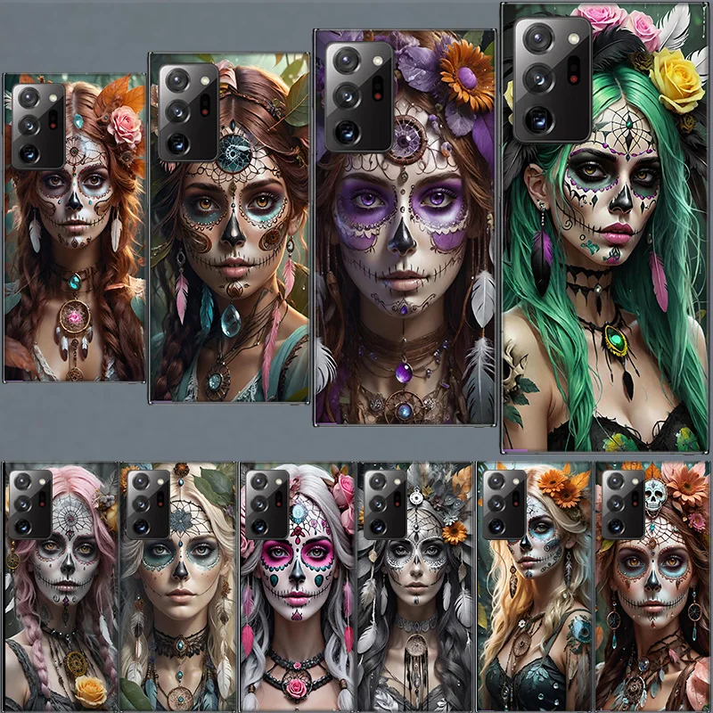 Dreamcatcher Sugarskull Case for Samsung A05S A55 A35 A25 A15 Galaxy Note 20 Ultra 10 Lite 9 8 M12 M11 M30S M52 M51 M32 M31 J8 J