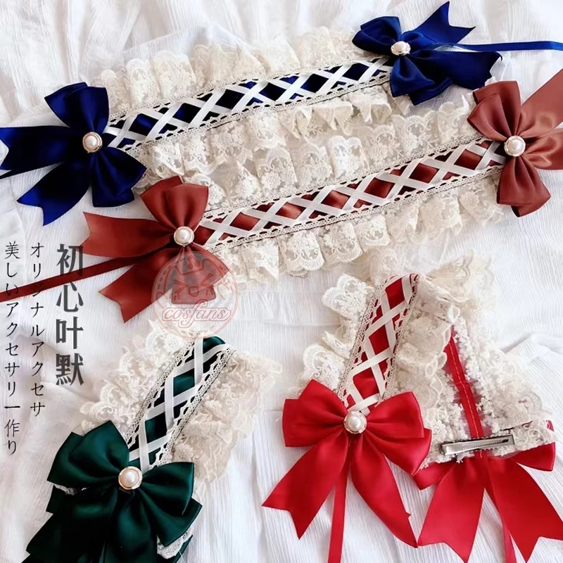 Accessori per capelli Lolita ragazza nastro di pizzo Fascia per capelli Accessori anime dolci e carini in stile giapponese