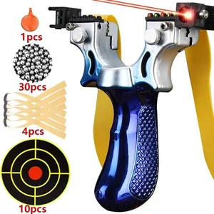 Anti Slip Laser aiming at slingshot, Blue Slingshot gradient, outdoor hunt, elastic shot, steel ball, set, kaza 9 Main Seling Sales - №6