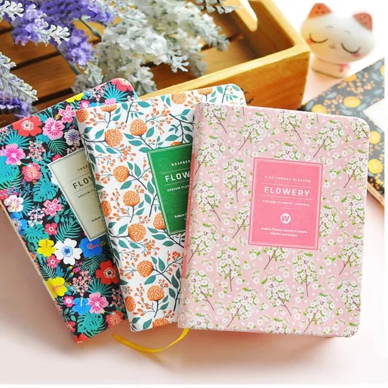 Korean Kawaii Vintage Flower Schedule Yearly Diary Weekly Monthly Daily Planner Organizer Paper Notebook A6/A5 Agendas