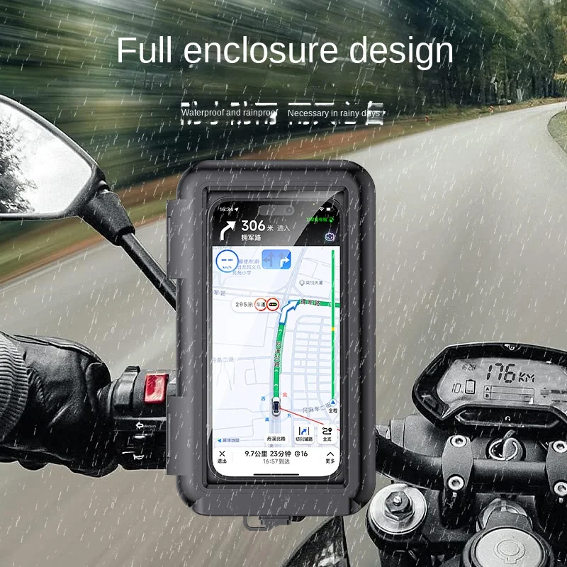 Motorcycle Phone Holder Support Moto Bicycle Waterproof Case Handlebar Stand Case Mount Waterproof Scooter Motorbike Phone Bag