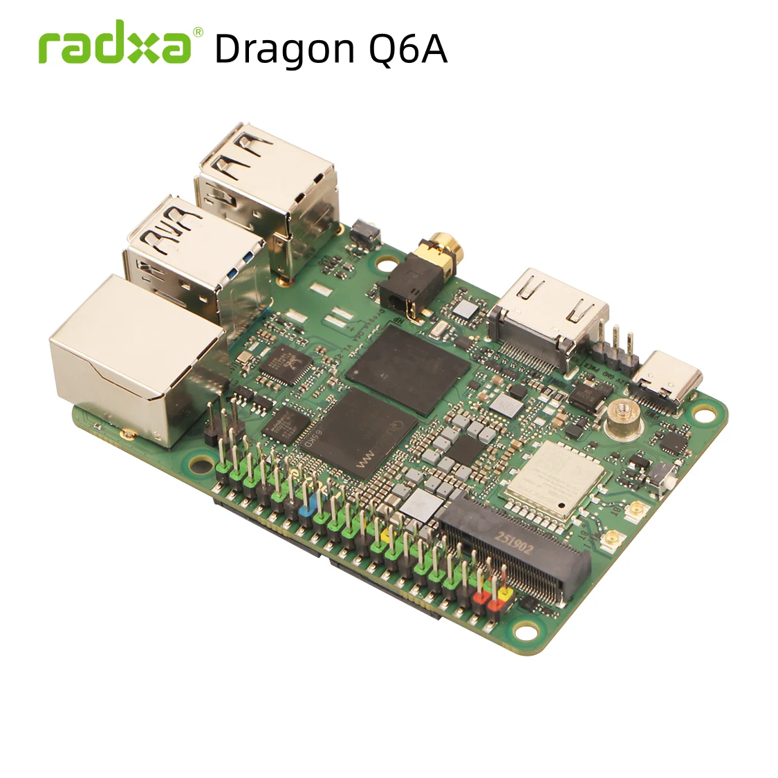 Radxa Dragon Q6A QCS6490 Edge AI Solution, 12 TOPS AI Performance, Octa-Core CPU & LPDDR5 for Industrial & Embedded Applications