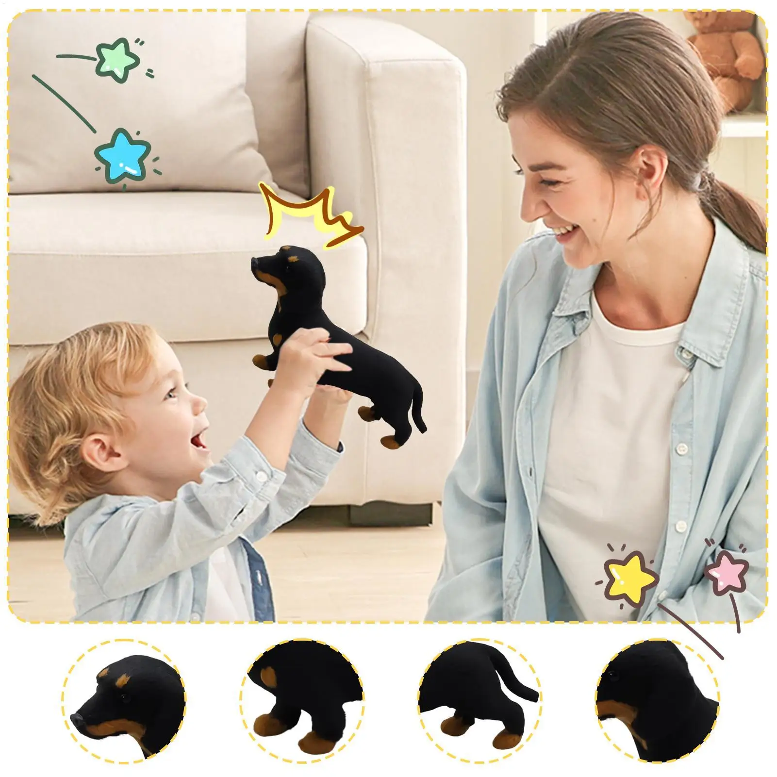 لعبة Dachshund القطيفة طويلة الجسم الكلب محشوة الحيوان لطيف واقعية الكلب بلوشي لينة السجق الكلب اللعب هدية لعيد الميلاد عيد الميلاد