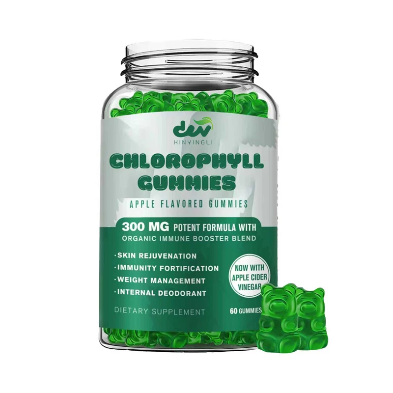 

Sugar Free Chlorophyll Gummies - Containing Seaweed and Elderberry, Echinacea, Vitamin D3, C - Energy Boosting, Immune Support