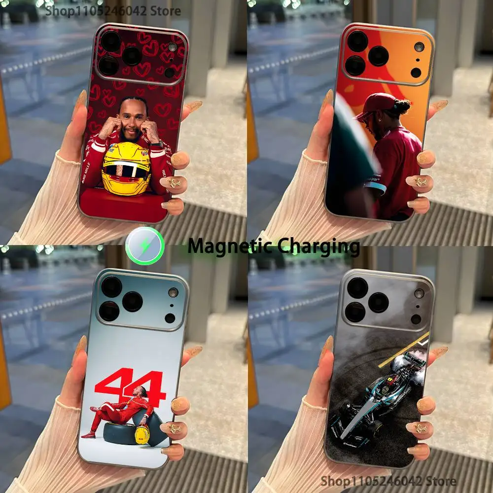 

44 L-Lewis H-Hamilton-S For iPhone 17,16,15,14,13,12,11,Pro,Max,Plus,Mini Transparent gray Phone Case Magnetic Wireless Charging