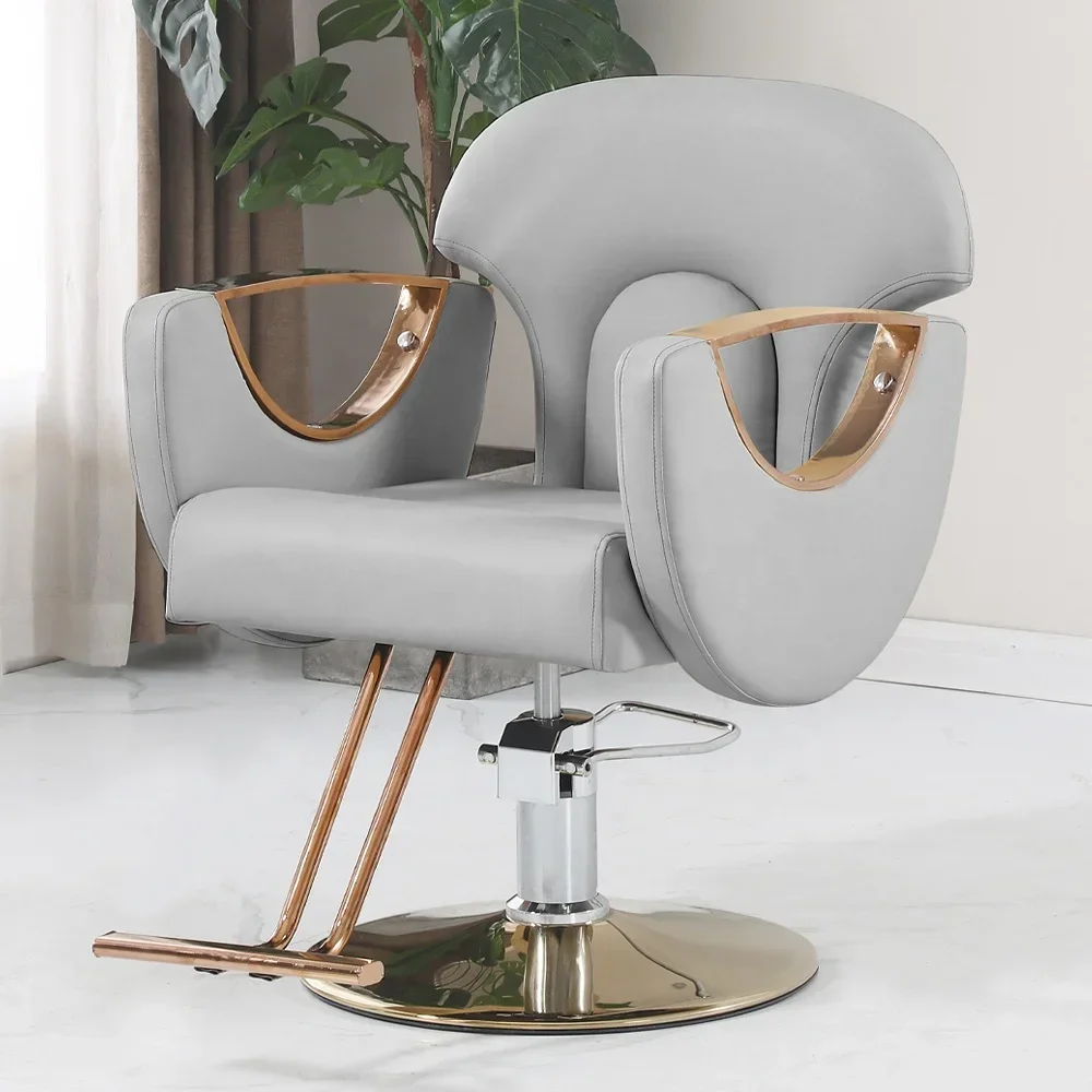 2026 Light Luxury Barber Shop Hair Cutting Chair Hair Salon Dedicated Lifting Rotary Barber Hairdresser Chair