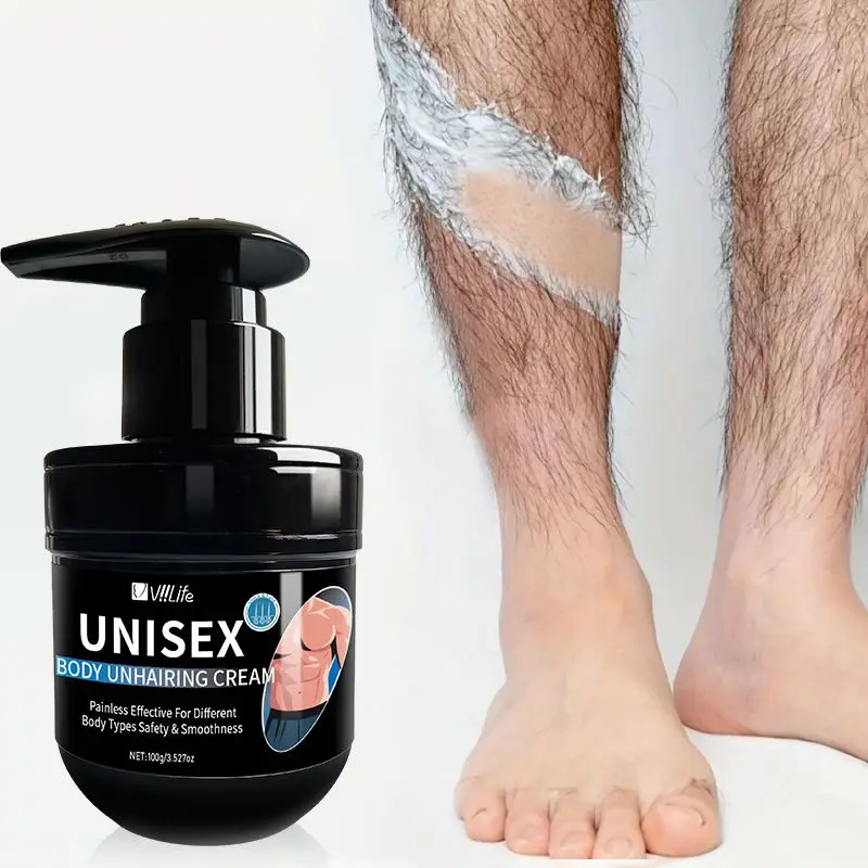 

Vliife Men's Hair Removal Cream Nourishing Painless Non Irritating Growth Inhibitor Smooth Portable Body Hair Removal Lotion