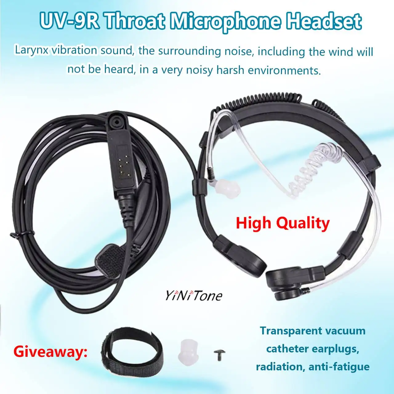 

Neck Bone Conduction Earpiece for Baofeng UV-9R Plus BF-9700 BF-A58 GT-3WP UV-82WP Telescopic Throat Vibration Mic Headset