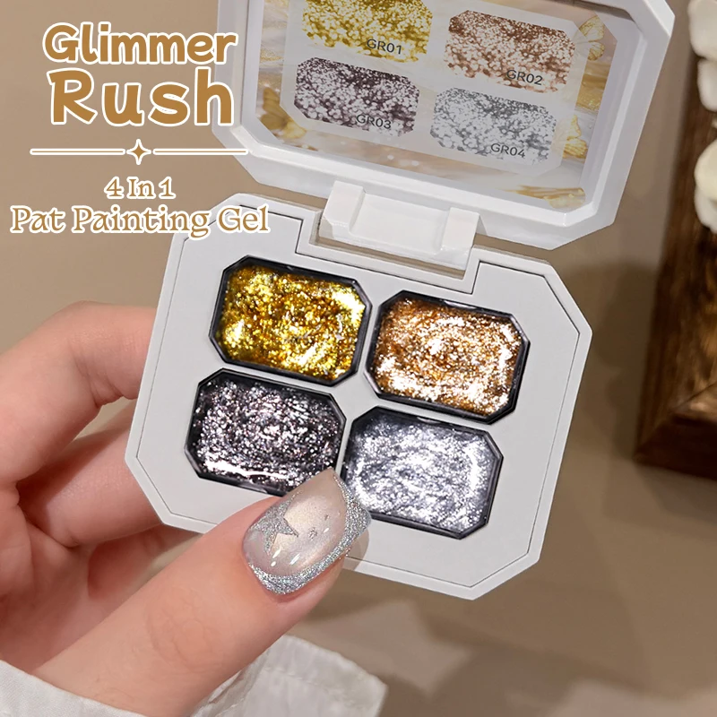 

UR SUGAR 4 в 1, гель-лак для ногтей с эффектом блеска, гель-лак с градиентом, гель-лак, принадлежности для ногтей