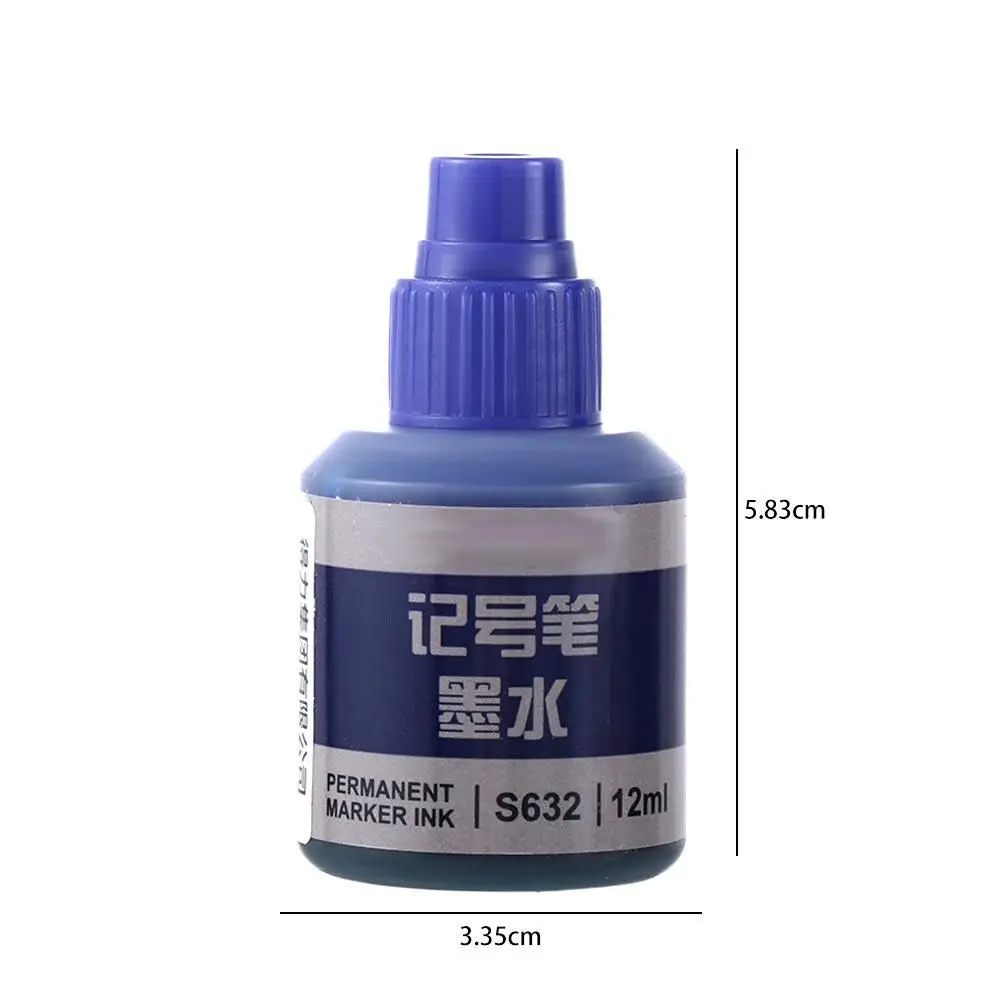 Papelaria instantaneamente seco 12ml preto vermelho azul tinta de óleo marcadores canetas tinta caneta tinta graffiti caneta marcador de tinta recarga de tinta