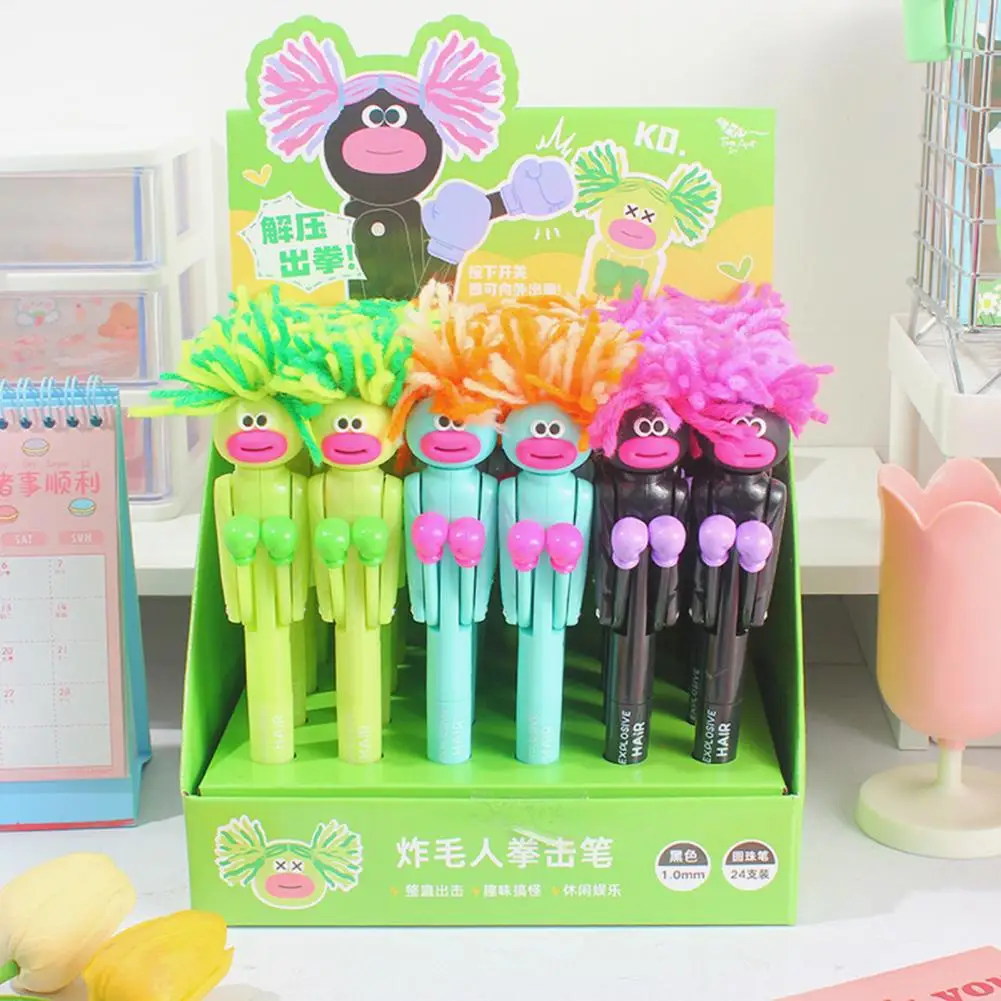 Caneta esferográfica boxe para descompressão divertida, Caneta de assinatura escrita suave para escola em casa, criativa para alunos primários