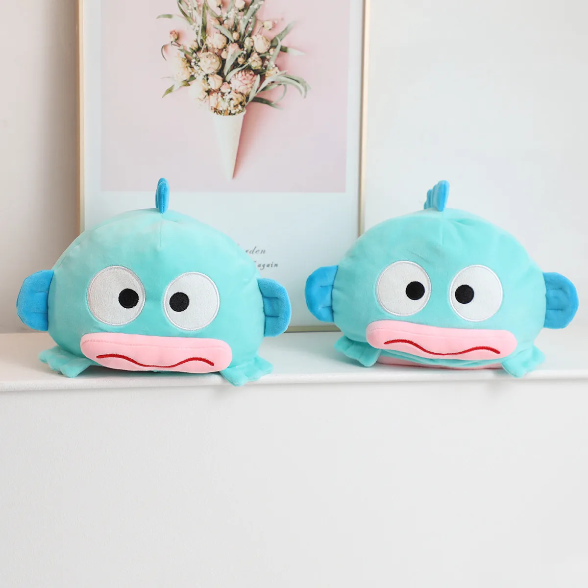 Japanese Anime Reversible Plush Doll Lovely Cartoon Flipping Over Hangyodon Stuffed Plush Toy Comfortable Soft  Gifts For Girl