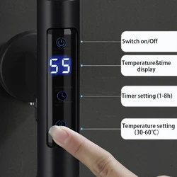 Pantalla táctil pantalla digital termostato interruptor controlador de temperatura temporizador para baño toalla eléctrica calentador rieles de estante