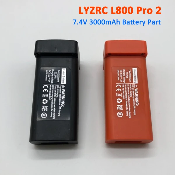 

LYZRC L800 Pro 2 Drone Original Battery Spare Part 7.4V 3000mAh Lipo Battery Part Accessory Gray/Black