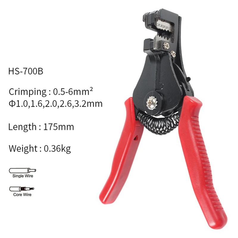 Insulated Wire Stripper Automatic Wire Stripper Multifunctional Automatic Solar Cable Stripper HS-700B Cable Stripper