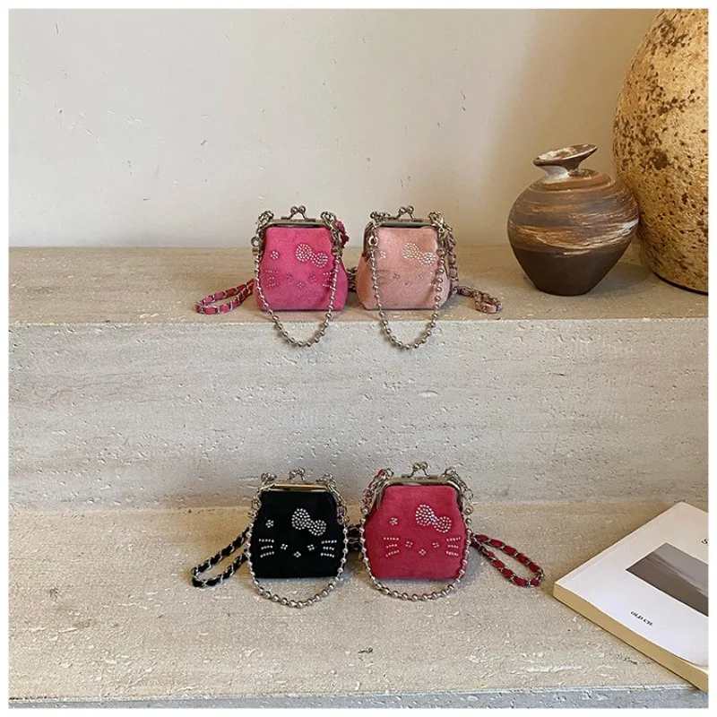 

Hello Kitty Makeup Bag Card Bag Cute Anime Kt Women Accessories Versatile Cross Shoulder Storage Decoration Girl Gift Wholesale