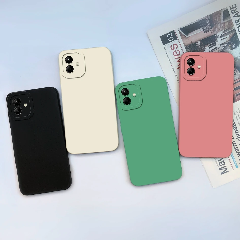 Para Samsung Galaxy A04 A04e A04s funda de silicona líquida suave TPU protectora Color sólido bonita contraportada para Samsung A 0 4 Fundas