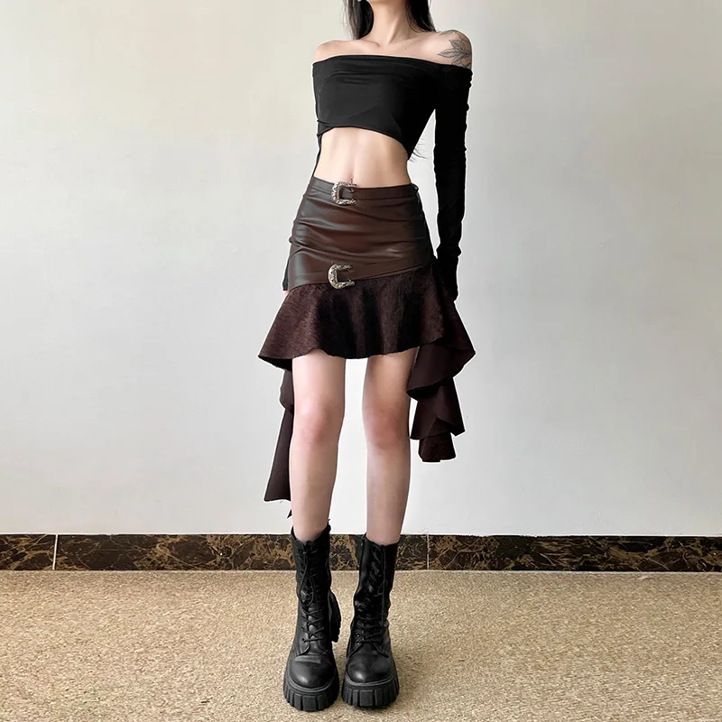 Autumn and Winter New Women's Solid Color Slimming Wrapper Hip Street Fashion High Waist Skirt