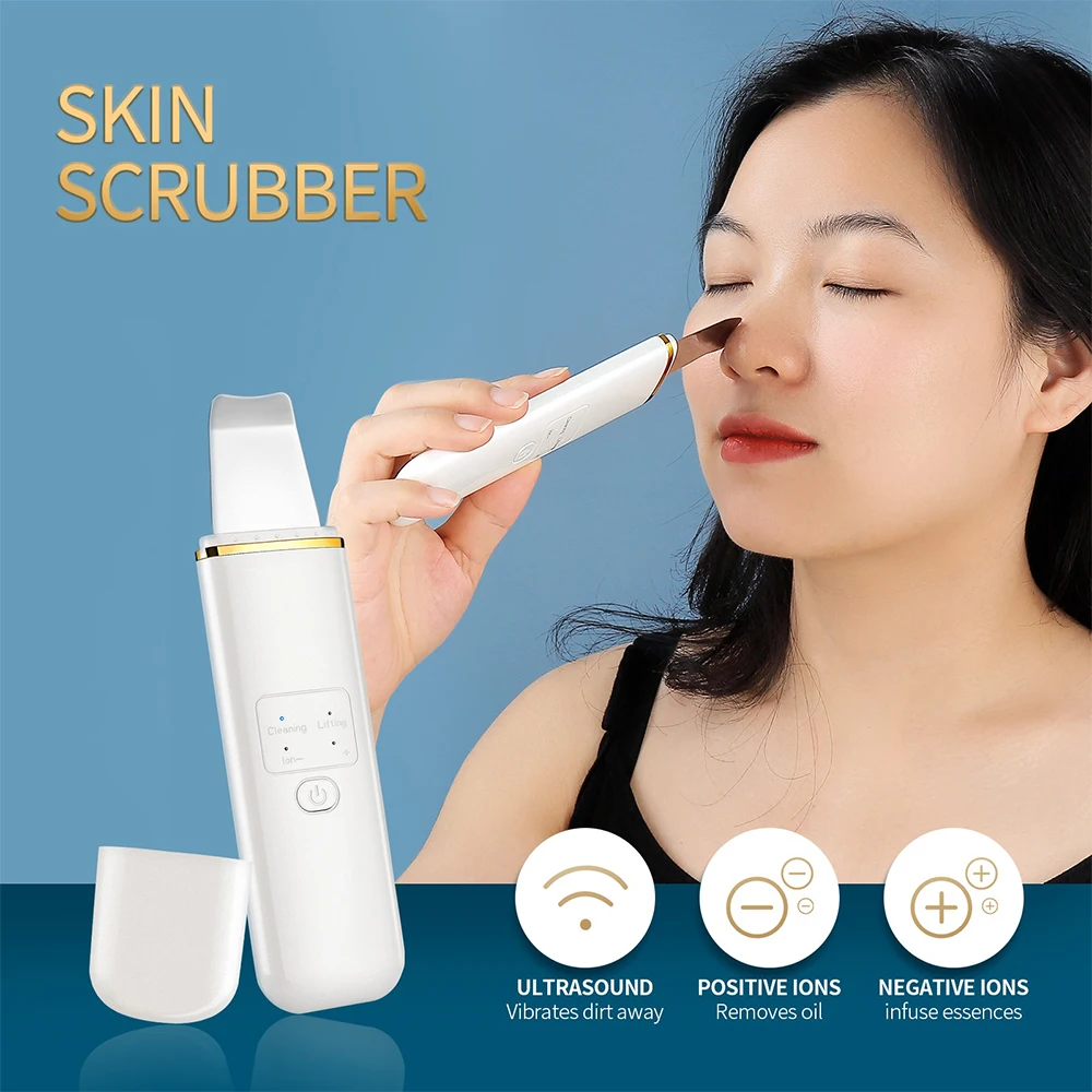 Skin Scrubber Ultrasonic Peeling Machine Remove Blackhead Exfoliation Skin Care Facial Cleanser Ultrasonic Blackhead Remover