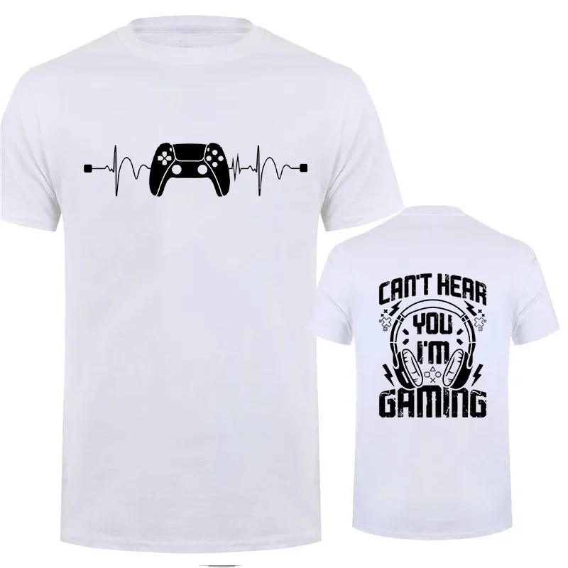 Men T-Shirts Can't Hear You I'm Gaming Funny Video Gamer Humor Joke for Unisex Tshirts Video Game Shirt Short Sleeve Tees Tops