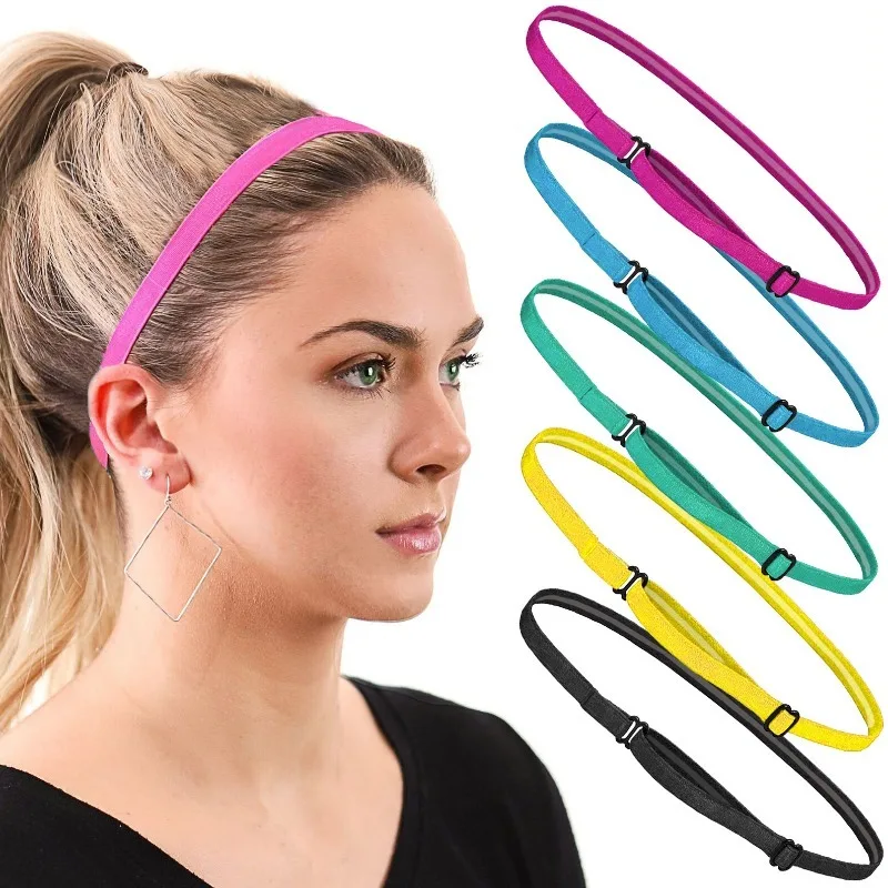 2 PC Summer Outdoor Sports Hairband Non-Slip Silicone Strip Sweat Guide Elastic Headbands Yoga Running Fitness Hair Accessories