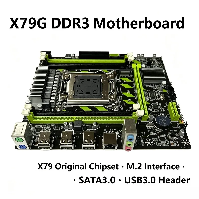New X79G Desktop Motherboard DDR3 RAM CPU Combo Set E5 V2 Processor for DIY Gaming PC Assembly