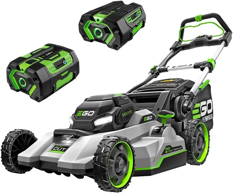 

Power+ LM2135SP 56-Volt 21-Inch Select Cut Self-Propelled Cordless Lawn Mower with Touch Drive Technology, 7.5Ah Battery