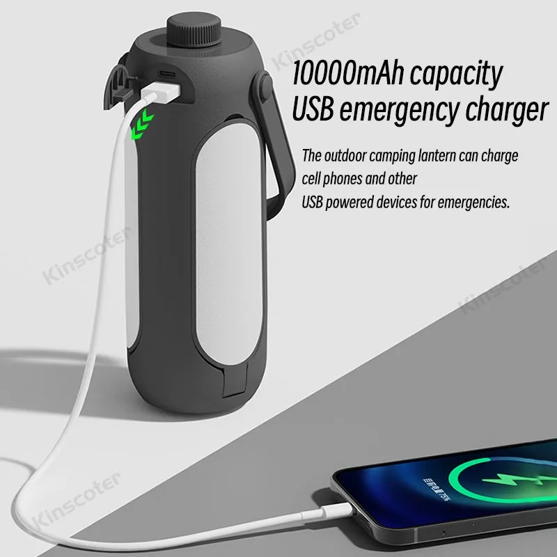 10000mAh LED 캠핑 램프 텐트 라이트 밝기 조절 야외 조명 손전등 배터리 비상 랜턴 3 색 온도 SOS 모드, 캠핑용 램프, 조명, 밝기 조절 가능, 야외용