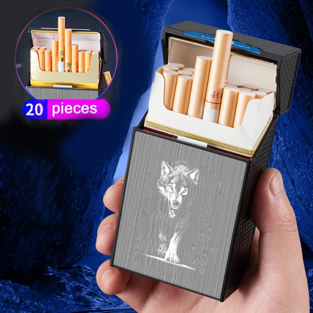 New 20 Sticks Gift for Men\'s Cigarette Box Cigar Case Individuality Pattern  Cigarette Accessories Storage Waterproof Box