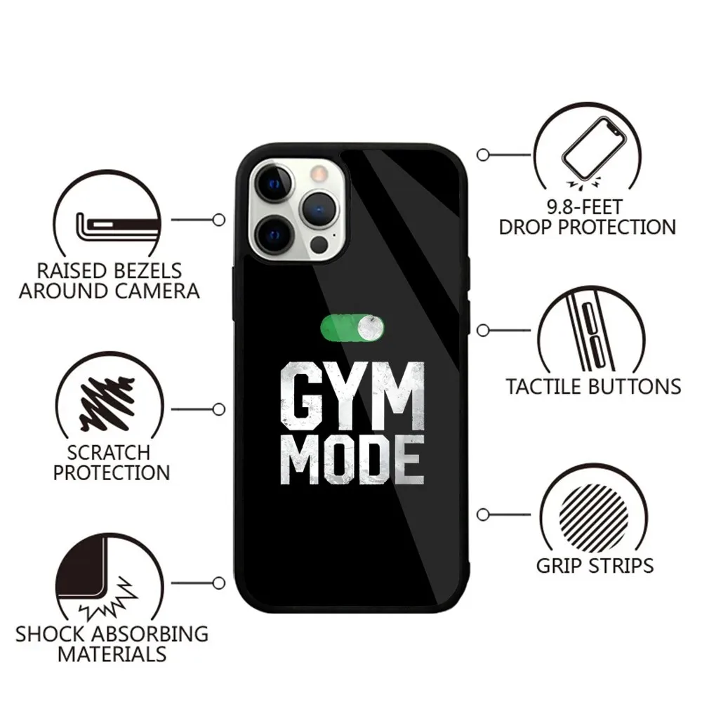 Gym Fitness Bodybuilding Phone Case For iPhone 16,15,14,13,12,11,Plus,Pro,Max,Mini Magsafe Magnetic Wireless Charging