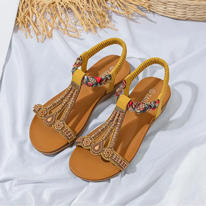 

Summer new fashionable and trendy women's sandals with elastic strap, lightweight and comfortable