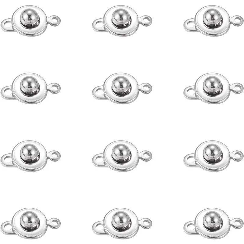 

20pcs Snap Clasps 304 Stainless Steel Snap Button Clasps Ball & Socket Snap Clasps Fastener Clasp for Necklace Bracelet DIY