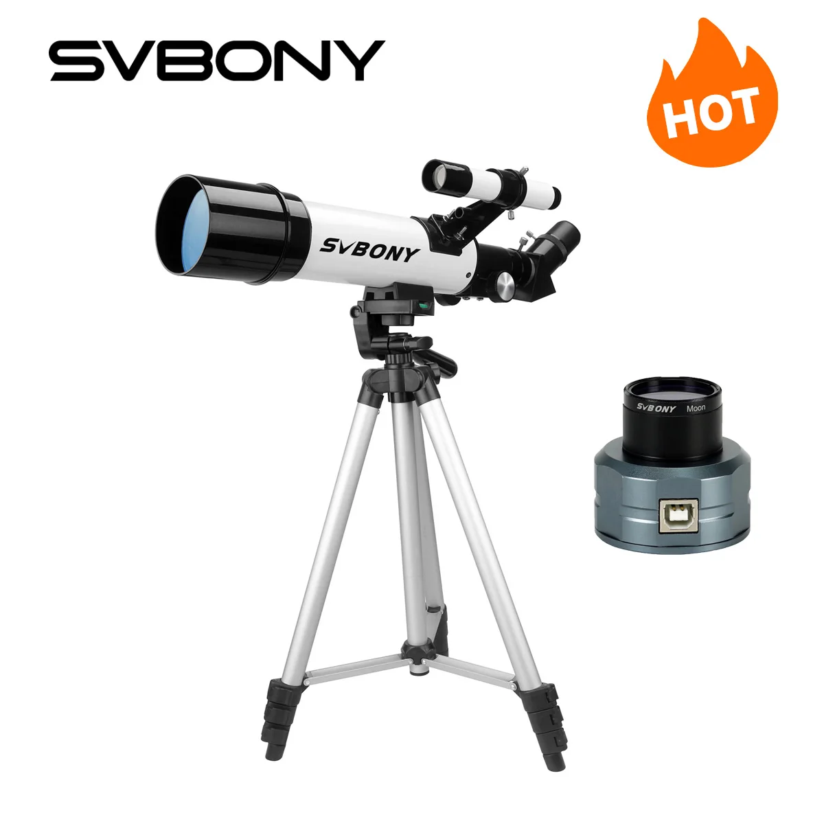 Svbony SV501P 60/70 Przenośny teleskop refraktorowy z różnymi dostępami dla początkujących dorosłych obserwujących księżyc i fotografii