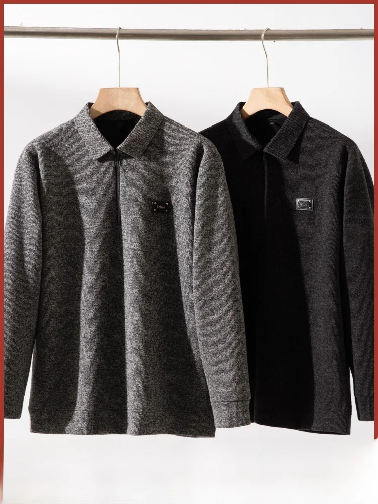 

Ele Gentleman теплый мягкий мужской вязаный свитер повседневный Busin Sle f молния с откидным воротником осень-зима мода