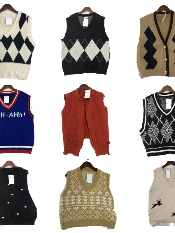 

Винтажный шерстяной жилет, топ, мягкая лесная система для девочек, осень-зима, модный, универсальный, теплый, с мультяшным принтом, круглый, Ne