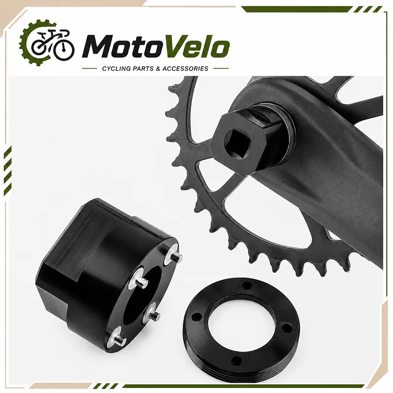 Bicycle Crank Lockring Removal Tool 4-Pin Socket Adapter 9.7mm Square Drive Ratchet Wrench Crank Cap Installation Tool