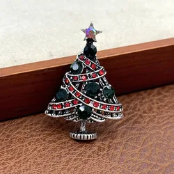 CINDY XIANG New Christmas Tree Brooches for Women Rhinestone Xmas Tree Brooch Gift Fashion Jewelry Festival Brooch Winter Coat