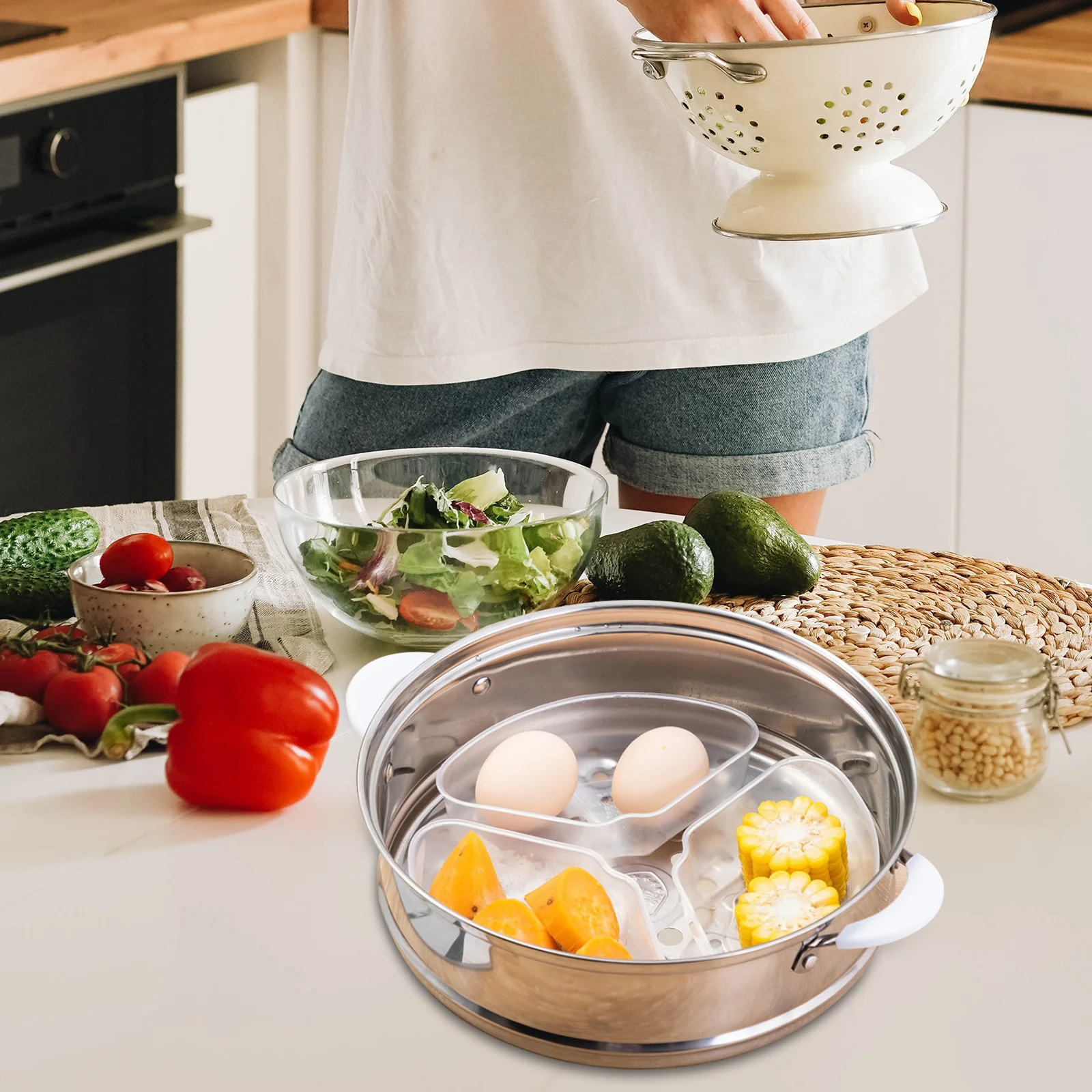 

20Pcs Home Food Steamer Grids High-Quality PP Material Resistant to Cold Heat for Kitchen Supplies Home Food Steamer