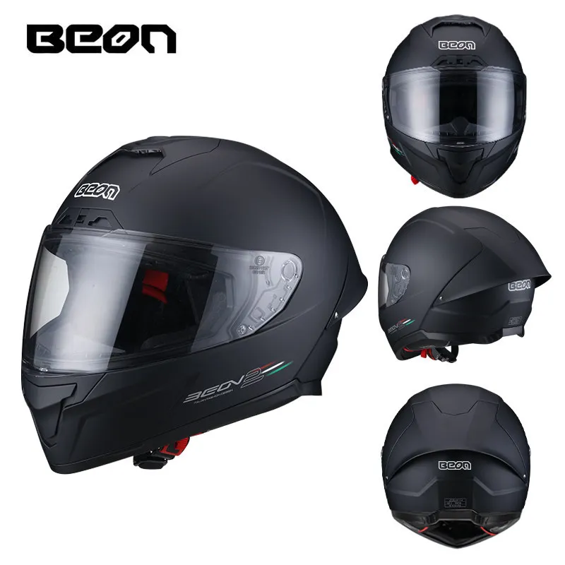 BEON Full Helmet Motorcycle Helmet Locomotive Cruising Big Tail Racing Four Seasons Couple Men and Women ECE Casco Moto